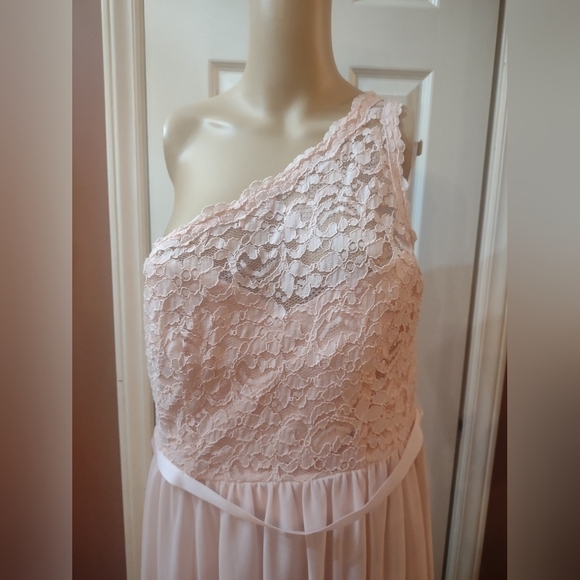 David's bridal women's size 14 light pink prom formal wedding dress - Picture 3 of 9